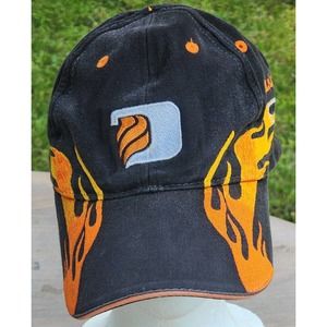 Darley Flames Fire Orange Yellow Embroidered Black Otto Hat Ball Cap